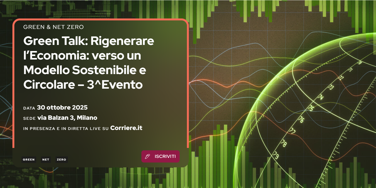 Green & Net Zero Talk "Rigenerare l'economia: verso un modello sostenibile e circolare"